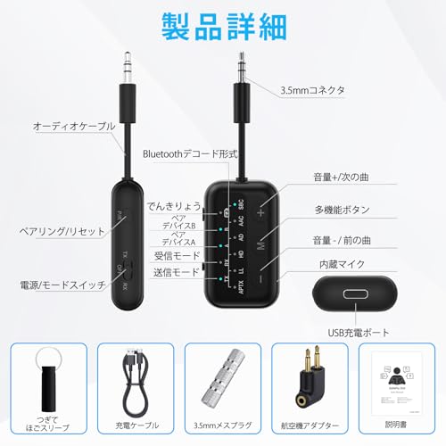 1Mii Bluetooth 5.3 トランスミッター& レシーバー SafeFly Dot の商品画像 7