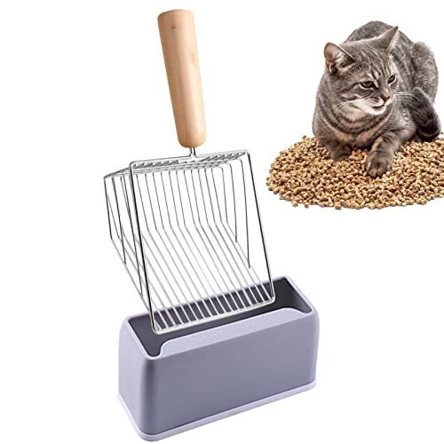 Gatinho Scooper Pooper | areia gato pá profunda para serviço pesado | Puxador cocô aço inoxidável co