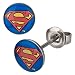 Stainless Steel Post with 8mm Superman Logo Stud Earrings