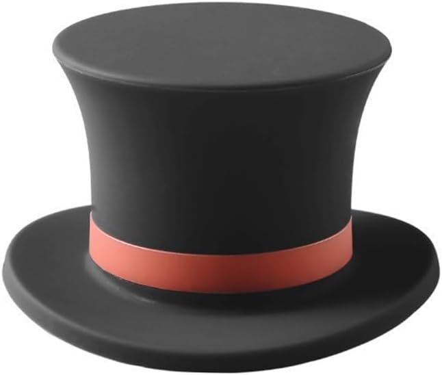 Silicone Top Hat Bottle Stopper Set, Reusable Vacuum Seal, Black