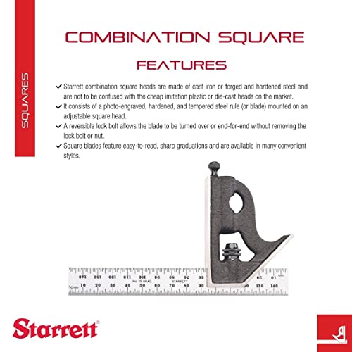 Équerre combinée Starrett angle ajustable avec support robuste de 150 mm métrique - 2