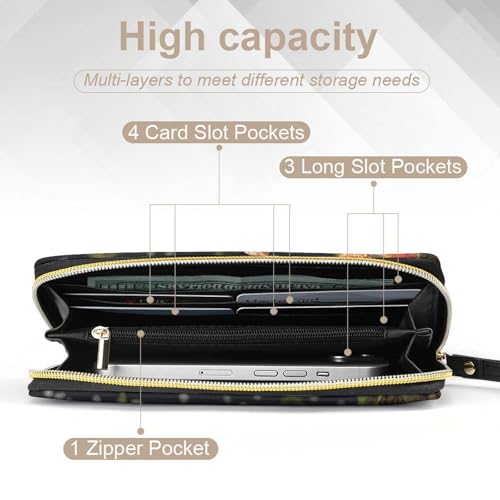 Women Wallets Mushroom Leather Wallet for Women Thin Wallet with Zipper Pocket Card Holder4