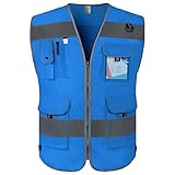 Matériaux de haute qualité ： Fabriqué en 100% polyester, ce gilet de sécurité pour homme et femme est léger, respirant et confortable à porter. Un dispositif de fermeture à glissière personnalisé avec des coutures renforcées sur les bords de fermeture à glissière assure que ce gilet de travail dure longtemps après des lavages en machine répétés. La fermeture velcro prolongée empêche les articles de tomber.