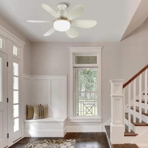 Ventilador de Teto com LED Lâmpada E27 Com Controle Remoto Bivolt Luminária Economica de Energia 6 l