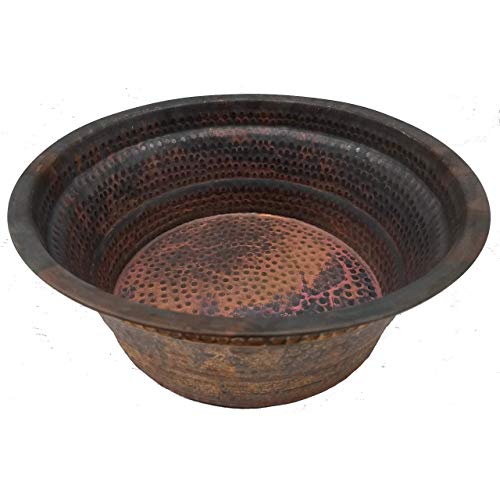 Rustic Tempered Vintage Finish Pure Copper Multi Decorative Manicure Kids Feet Washing Pedicure Fruits Planter Bowl Garden Flowers Basin Pot Garden Fountain Planter Flowers Cauldron