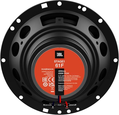 JBL Stage1 61F 6.5 Inch 2-Weg Auto Luidsprekers, 200W Maximaal en 40W RMS, 55Hz-20000Hz Frequentiebereik, 4 Ohm Impedantie, Directe Akoestische Upgrade voor het Bestaande Fabrieks Audiosysteem - Afbeelding 5