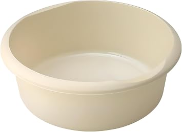 HOCHSTE  Addis Washing Up Bowl 7.7L, Fits Most Kitchen Sinks, BPA-Free Plastic, High Gloss Finish, Easy Clean & Durable with Raised Feet for Drainage, Holds 10-Inch Plate Beige