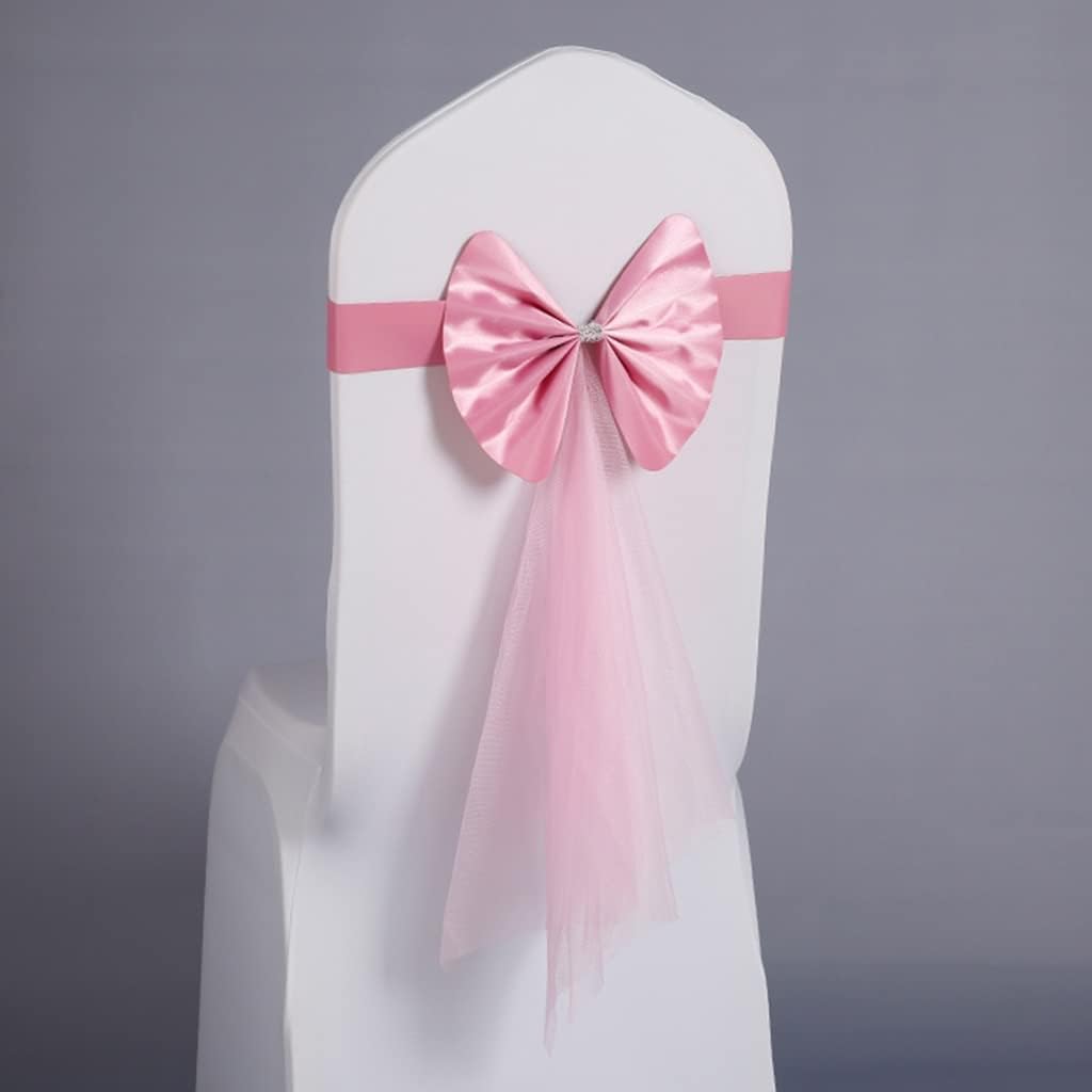 Chair Sashes for Wedding 10-100Pcs Elegant Bow Net Gauze Decoration Chair Bands Large-Scale Event Chair Back Decoration Birthday Party (Color : J Size :50) (B *100)