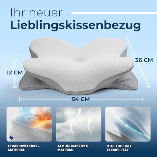 Derila Ergo Thermal Kissenbezug mit PCM – Innovativer Kopfkissenbezug für Kühlende & Wärmende Temperaturregulierung
