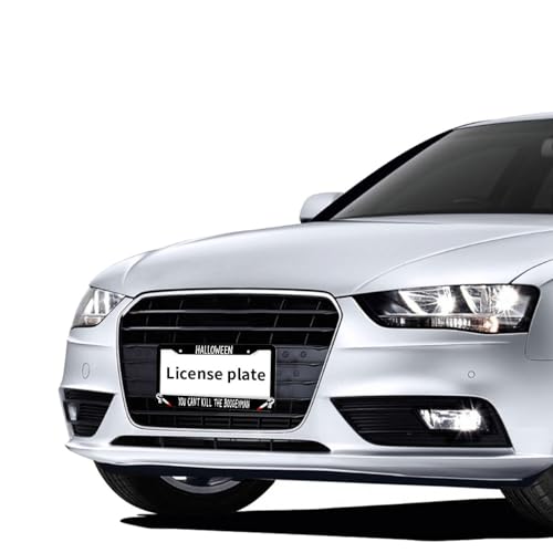 Halloween Car Front License Plate Frame Horror Killer Black White Dagger Personalise Stainless Steel Auto Parts Funny License Plate Frames DecorationSize for Men Women 12.2"x6.2" by LJHHZM - Used condition - Image 7