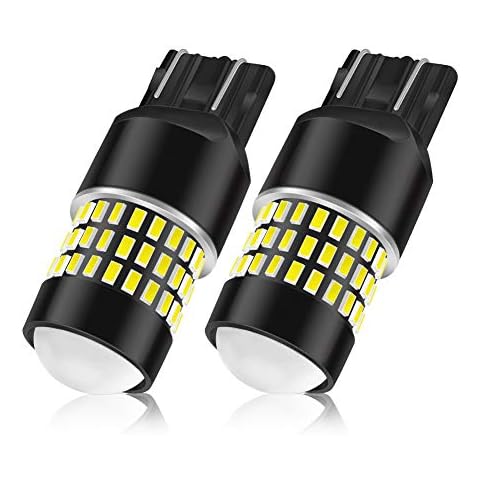 LncBoc 7440 W21W Led Bulbs 78SMD 3014 Chipsets with Projector Lens LED Lights Super Bright 1800LM for Car Auto Parking Backup Reverse Lights Xenon White Colour 6500K Pack of 2 Cover