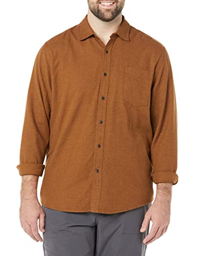 Image of Amazon Essentials Men's Regular Fit Long-Sleeve Flannel Shirt, Soft Brushed Cotton, Lightweight yet Warm