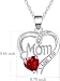 MeiMeizhouRI Love Heart Pendant Necklaces for Women, Mother's Day for Mom Grandma Wife from Daughter Son, I Love You Mom (red)