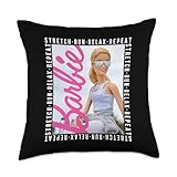Barbie Stretch Run Relax Repeat Throw Pillow, 18x18, Multicolor