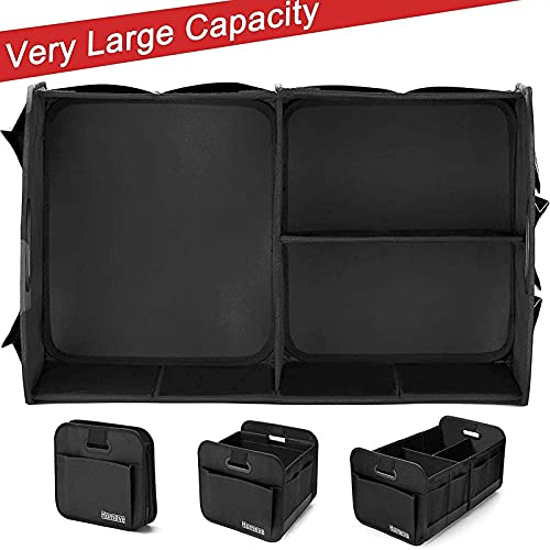 Homeve 2 Pack Foldable Trunk Storage Organizer (Black+Grey)