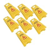 Mikinona 7 Miniature Avviso Pavimento Bagnato Gialli Cartelli Sicurezza Realistici per Case delle e Decorazioni Giardino Accessori Educativi