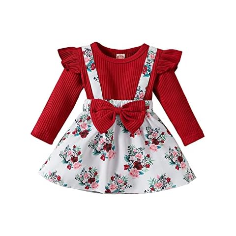 Haokaini Baby Girl Floral Romper Dress Set Cover