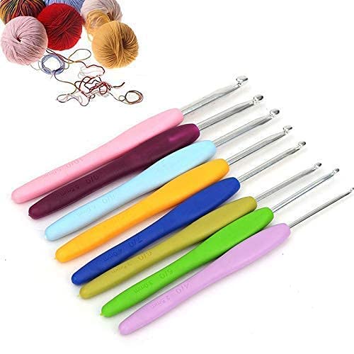Image of VERAT 8 Pcs Crochet Set /Crochet Hook /Knitting Accessories /Stitching Material /Tools for Tailoring /Needle and Thread Box /Ergonomic Crochet Hooks Set /Crochets for Arthritic Hands /Craft /Nice Gift for Women