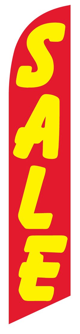 Sale Feather Flag for Outdoor Advertising (red/yellow) - Replacement Windless Swooper FLAG ONLY by Feather Flag Nation