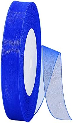 Sheer Black Organza Chiffon Ribbon 25mm for Gift Wrapping,45m Clear Chiffon Ribbon Hair Ribbon Birthday Gift Wrap Ribbon Halloween Ribbon Organza for Crafting,Making Wreath Bows,Wedding Decorations