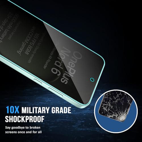 Image of ArmourPro Anti-Spy Privacy Tempered Glass for OnePlus Nord 6 - Anti Peeping Screen Protector, Edge to Edge Full Coverage, 9H Hardness, Easy Installation Kit | Pack of 2