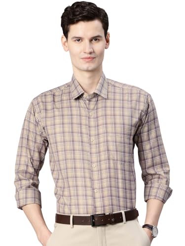 Image of Majestic Man Men's Pure Cotton Slim Fit Checkred Full Sleeve Classic Collar Everyday Formal Shirt