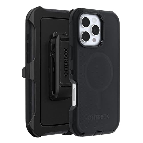 OtterBox iPhone 16 Pro (Only) - Defender Series MagSafe Case - Black - Holster Clip Included - Built-in Magnets - Screenless - Rugged & Durable - with Port Protection - Non-Retail Packaging