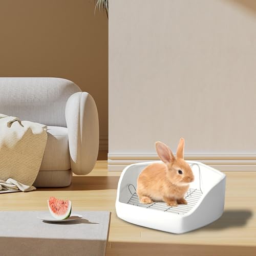 Bac à litière pour lapin et poêle d'angle pour petits animaux de compagnie - 8