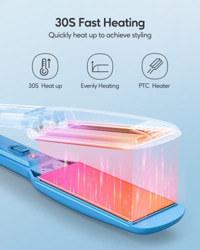 Hair Straightener, 1.75 Inch Wide Titanium Flat Iron For Hair, Professional Hair Straightener With Adjustable Temp(170 ℉-450℉), Fast Heat Up Dual Voltage Flat Iron(Blue) #TOP1