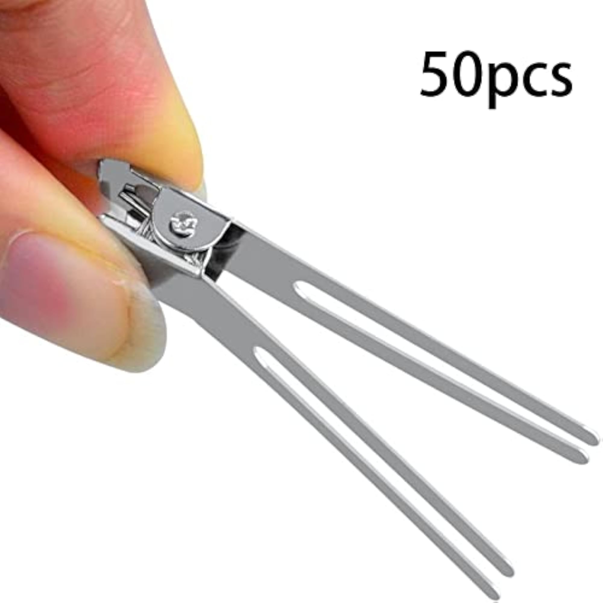 50 Pieces Iron Double Prong Pins Clips for Barber Hair Styling