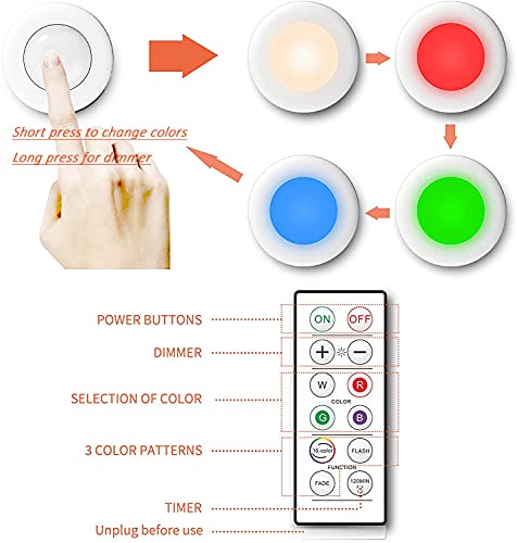 Joysusie Led Puck Light, Wireless Counter Light, 16 Color Changeable Under Cabinet Lights, Closet Light, Stick On Night Light, With 2 Remote Controls & Timing Function (6 Pack) #TOP2