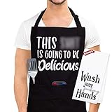 Funny Cooking Apron For Men - Funny Birthday Gifts For Dad, Grilling Aprons For Men Funny, Funny Gag Gifts for Adults, Mens Gifts for Birthday, Funny Birthday Gifts For Men, Funny Grill Apron For Men