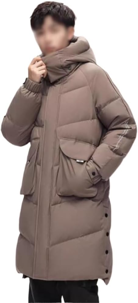 VIDI Couples Winter Thick Coat Goose Down Jacket Men And Women Over The Knee Long
