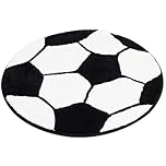 SWZY Football Rug, 60x60cm Round Soccer Bath Rug,Circle Sports Football Throw Rugs Mat,Non Slip Soft Bath Mat Washable Kids Living Room Bedroom Sofa Floor Mat Door Mat