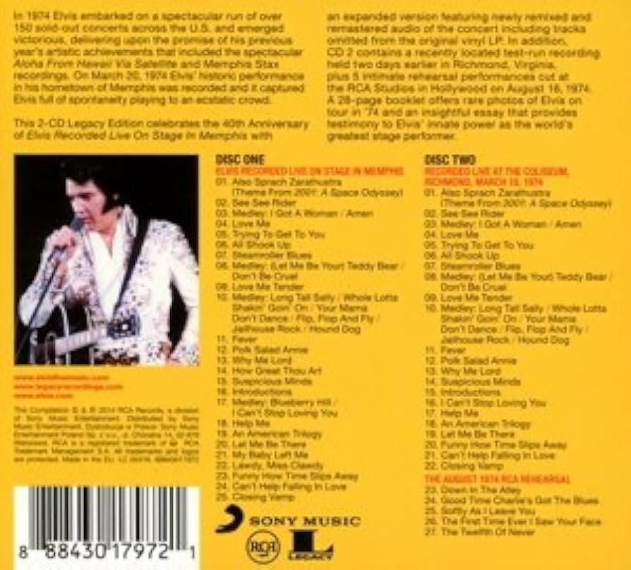 Elvis Recorded Live On Stage In Memphis (Legacy Edition