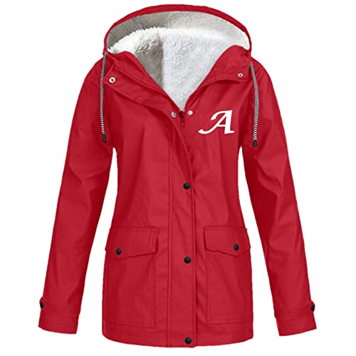 Chaqueta informal de felpa para mujer ideal para paseos lluviosos con capucha