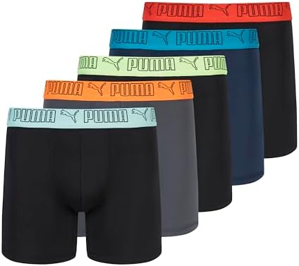 PUMA Men's 5 Pack Performance Boxer Briefs