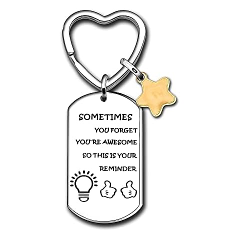 Sometimes You Forget You Are Awesome So This Is Your Reminder Key Ring Keyring for Women Men Inspirational Gifts Encouragement Gifts Birthday Gifts Christmas Gifts for Family Friends Cover