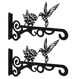 porte plante fer forgé ancien 【Contenu de la livraison】 : 2 supports pour plantes avec 4 vis de fixation. Dimensions : environ 25,4 x 15 cm. La charge maximale est de 5 kg. Avec une capacité de charge allant jusqu'à 36 lb (environ 16,3 kg), il est parfait pour les paniers de fleurs ou autres plantes suspendues.