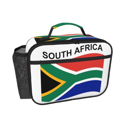 Flag Of South Africa Lunch Box Portable Lnsulation Large Lunch Tote Bag For Office Work Picnic Unisex