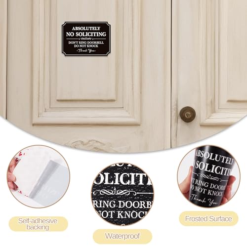 no soliciting sign for front doorself-adhesive elegant do not knock or ring doorbell no soliciting sticker for home no solicitors sign for doorbell house door home office 5634x 3934