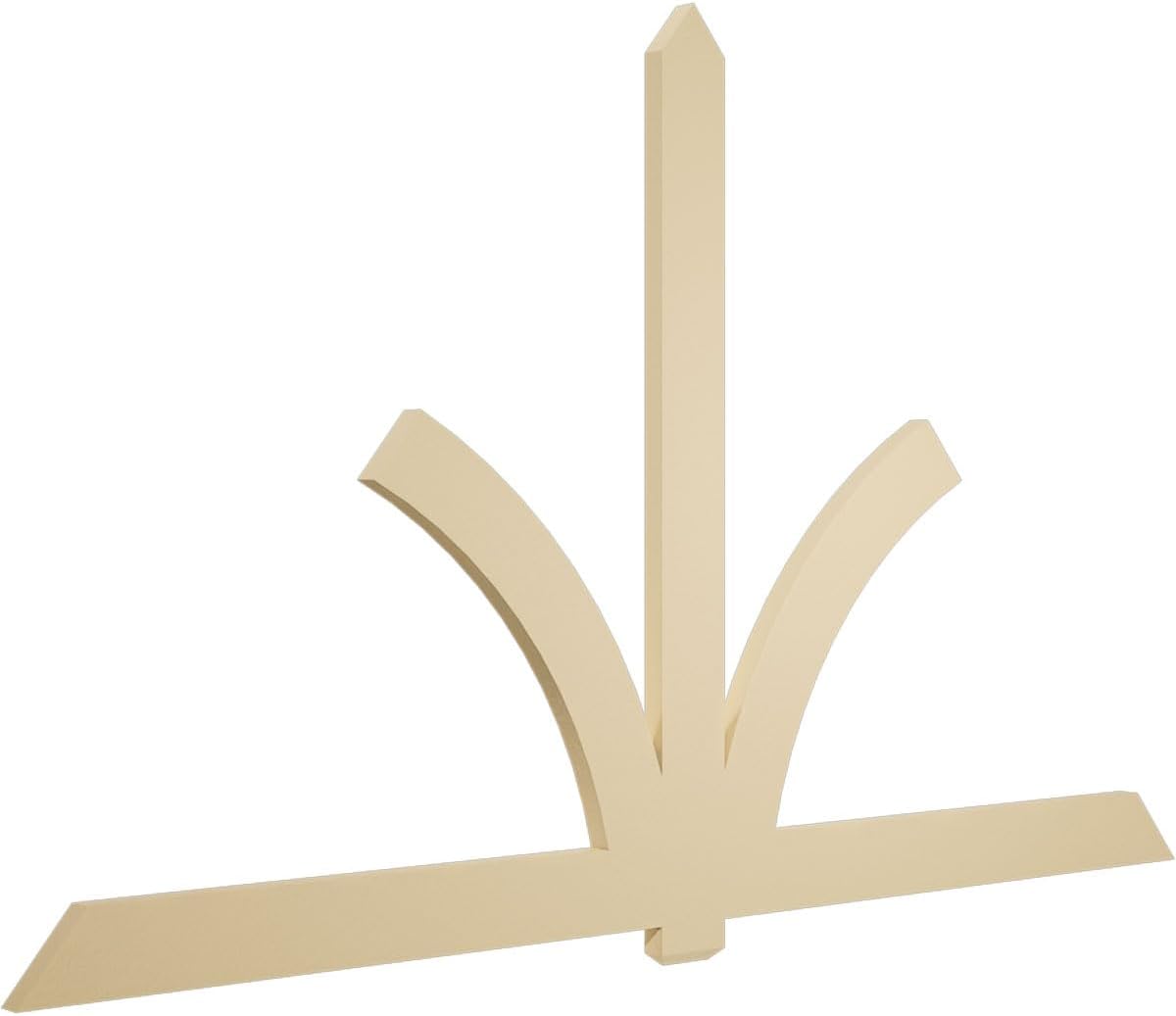 108"W x 67 1/2"H x 2"D x 6"F, 15/12 Pitch, Redmond Signature Urethane Gable Bracket, Primed Tan