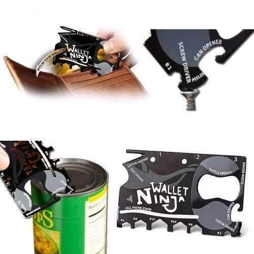 Cartão Sobrevivência Faca 18 Em 1 Multifunção Tsa Garrafa Carteira