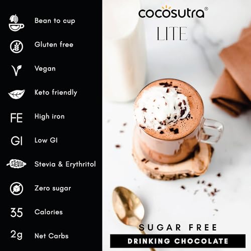 Image of Cocosutra SOOTHE & GLOW Sugar Free Drinking Chocolate Hamper | 2 * 10 Single Serve Sachets | For Feminine Health & Skin Renewal | Low Carb, Low Calorie | Stevia & Erythritol based | 400g