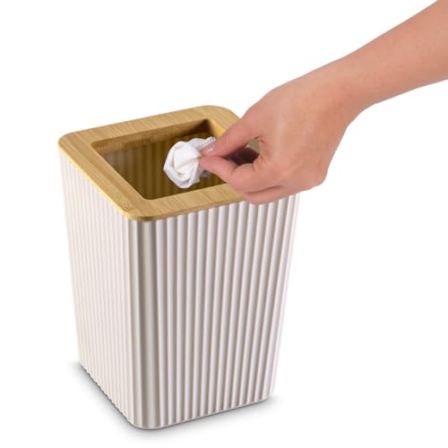 Image of Freelance Portofino ABS Dustbin for Home, Cream- Open Tabetop /Counter Top Table Bin - For Kitchen /Bathroom /Bedroom /Office /Washroom /Toilet - Small Size Garbage /Waste /Dust Bins /Dust Bin /Trash Can