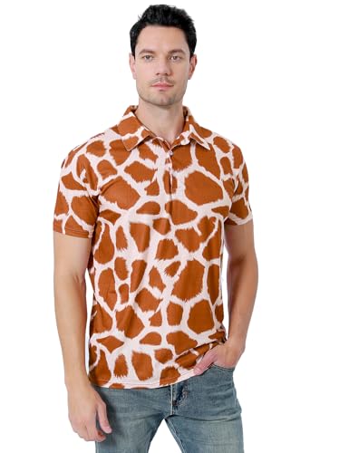 Camiseta polo divertida para hombre con estampado de animales, ideal para golf y ocasiones casuales miniatura 5