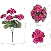 Artificial Geranium Fake Flowers for Outdoors Decoration, 6 Bundles Silk Geraniums Flower UV Resistant Look Real Faux Plants for Front Door Garden Porch Planter Patio Balcony Yard Indoor Home, Mix