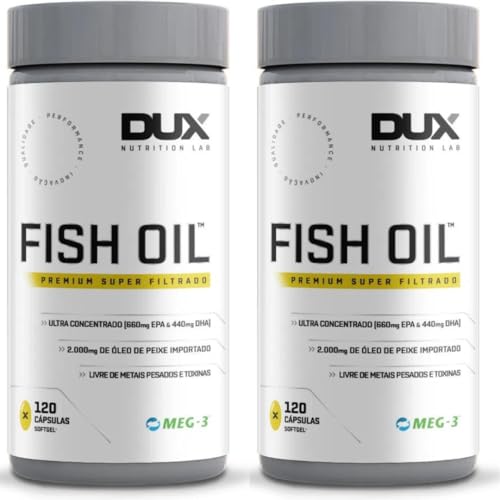 Combo 2x Ômega-3 Fish Oil - Dux Nutrition - Pote 120 Cápsulas - Total 240