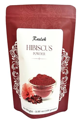 Raslok Herbal Hibiscus Powder | for Refreshing Tea and Hair Care (3.52, Ounces)