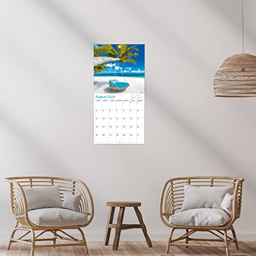 Calendar 2023-2024 - Wall Calendar 2023-2024, 18 Months From Jul 2023 - Dec 2024, 12" X 24" (Open), 12" X 12" (Closed), 2023-2024 Calendar With Daily Blocks, Perfect Calendar For Planning – Tropical Island #TOP6